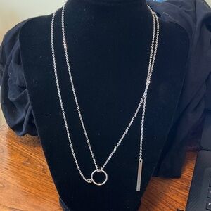 Silver Tone Looped Necklace